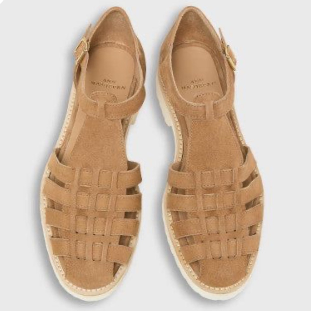 NEW In Box Ann Mashburn Tan Lug Sole Fisherman Sandals Size 39 8.5 9 Shoes Wmns